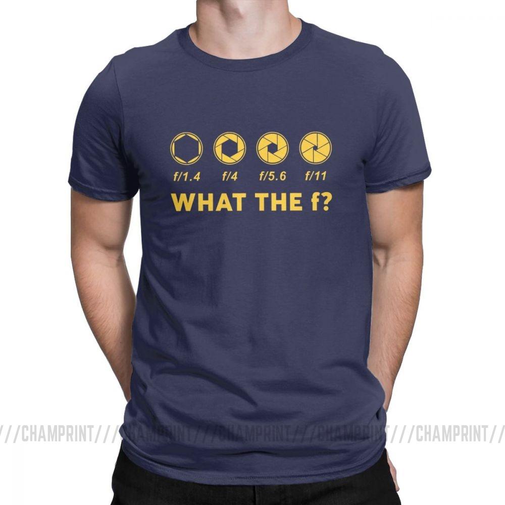 Lustiges Fotografie Blende T-Shirt für Männer Fotograf Was zum Teufel Neuheit Baumwolle T-Shirts Kurzarm
