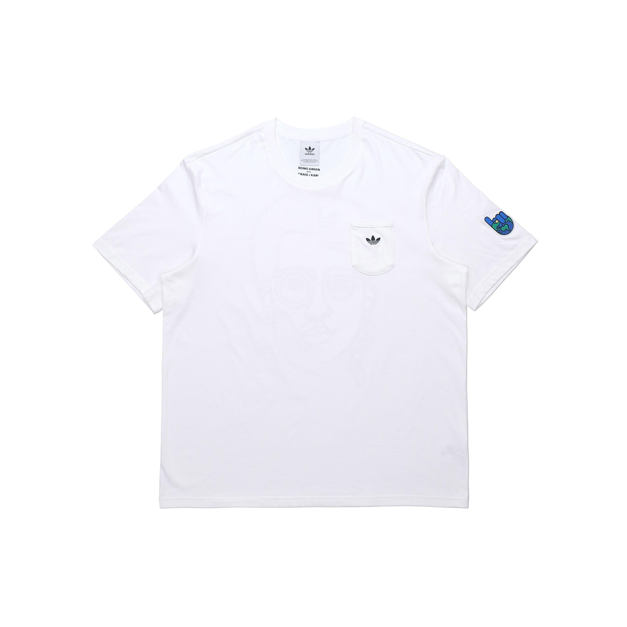 adidas originals Artist Tee Ss Funny Printing Sports Round Neck Short Sleeve White Men s HA4691 L