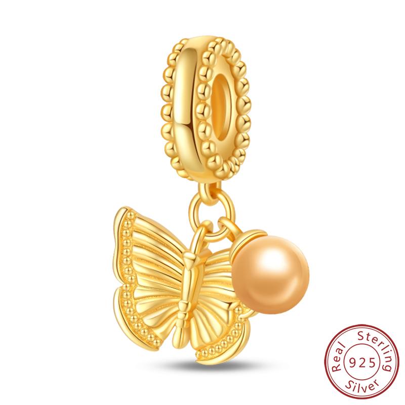 Elegant S925 Silver Butterfly & Dragonfly Multicolor Charms Beads Pendant 3mm DIY Fine Jewelry Making Accessories Gifts