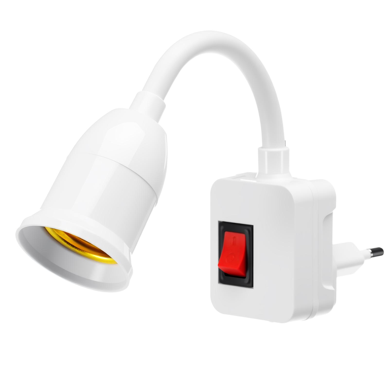 

E27 US Plug-in Flexible Rotating Lamp Base Adapter Lighting Parts LED Table Lamp Bulb Elongation Holder Socket for Home Lighting