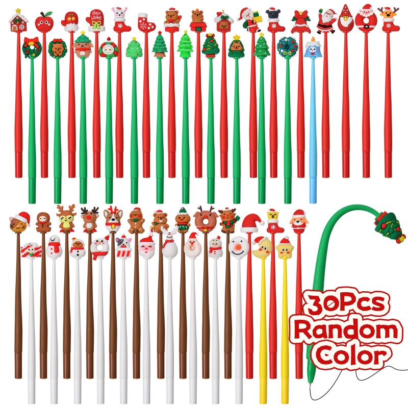 

5-30 шт. Мультяшні Різдвяні ручки-шейкери Креативна мила гелева ручка Чорне чорнило Писальна ручка Студентське канцелярське приладдя Шкільне офісне приладдя Подарунок 30pcs