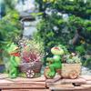 Whimsical Frog Design Planter for Succulents Pot, Decorative Frogs Statues Garden Pots Home Patio Desktop Decoration