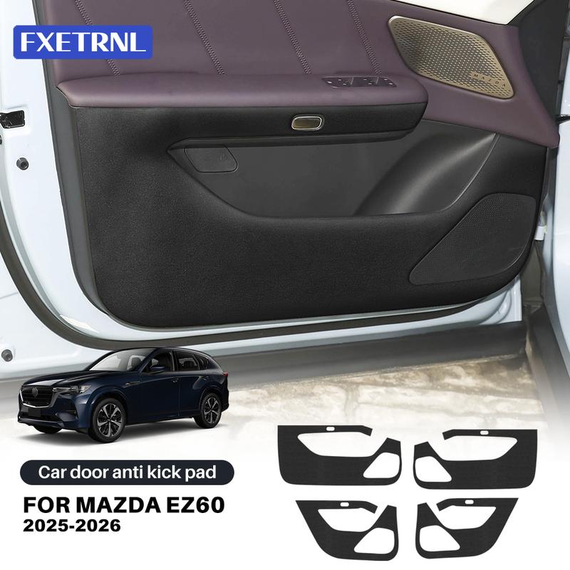Car Door Anti Kick Pad for Mazda EZ-60 2025 2026, PU Leather Door Panel Protective Sticker, Anti-Stepping Anti-Dirty Guard