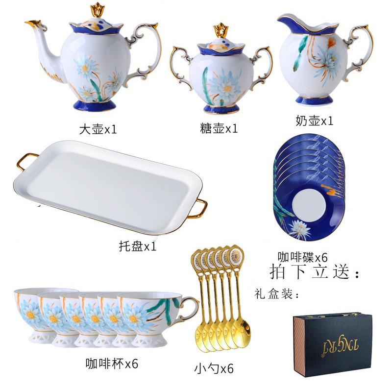 Coffee Cup Saucer Afternoon Tea Set Exquisite Bone China Water Set Light Luxury Flower Tea Cup Household Set With Tray