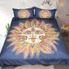 Boho Cosmic Soft Duvet Cover Set Quen Sized Dimensions Bohemian Beding Premium Golden Sun Warm Comforter Cover featuring Pilow Shams Celestial Ultra