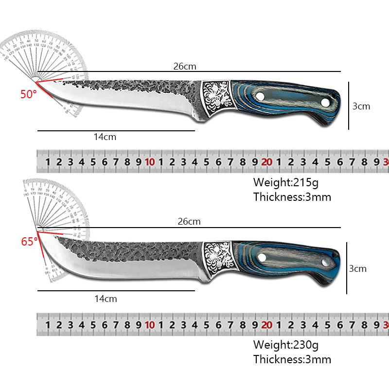 Forged Kitchen Meat Cleaver Butcher Boning Knife Chef Knife Slicing Peeling Fishing Knife with Wood Handle Cooking Tools