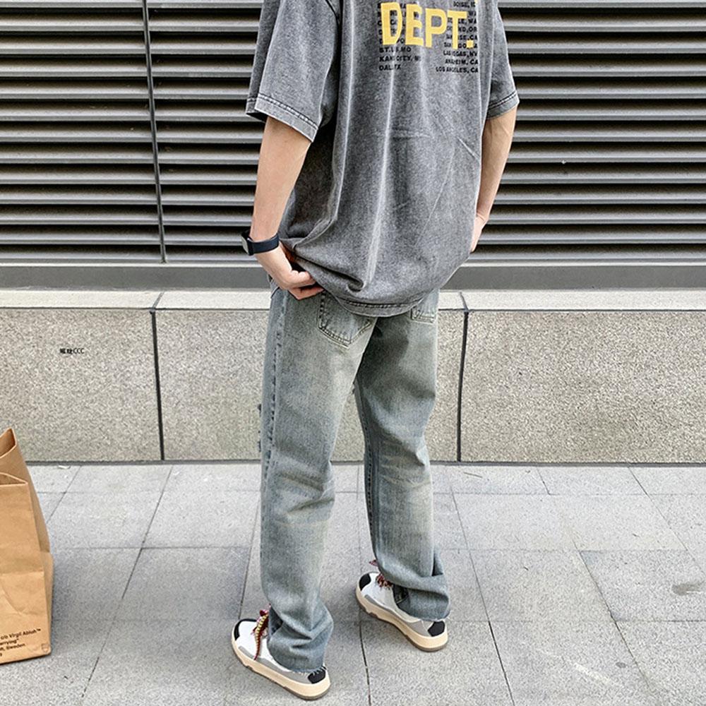 Men's Vintage Y2K Baggy Ripped Jeans Harajuku Denim Pants Quality Hip Hop Trousers Fall Korean Autumn Clothes Jeans For Men