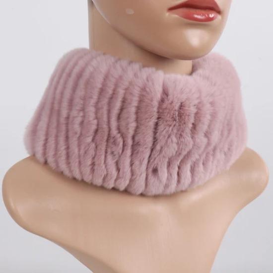 New Women Winter Luxury Real Rex Rabbit Fur Hat Scarf 2 Pieces Knitted Rex Rabbit Fur Hat Top Natural Fox Fur Cap Scarves Sets