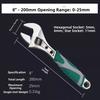 1pc Adjustable Jaw Wrench Set 8/10/12 Inch Chrome Vanadium Steel Multifunctional Hexagon Plum Blossom Openings Head Wrench