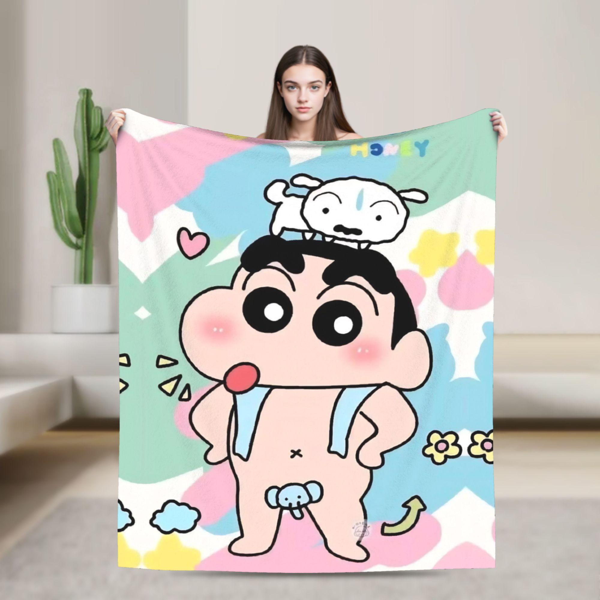 

Warm Blanket Travel Office Crayon Shin-chan Sleep Kawaii Throw Blanket Flannel Bedspread For Couch Bed Fluffy Sofa Bed Cover 75cmx90cm