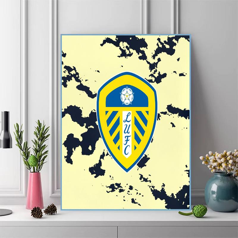 Leeds United team badge Pattern  3pcs 100% Round Full Drill 5D DIY Diamond Painting Embroidery Cross Stitch Rhinestone Décor