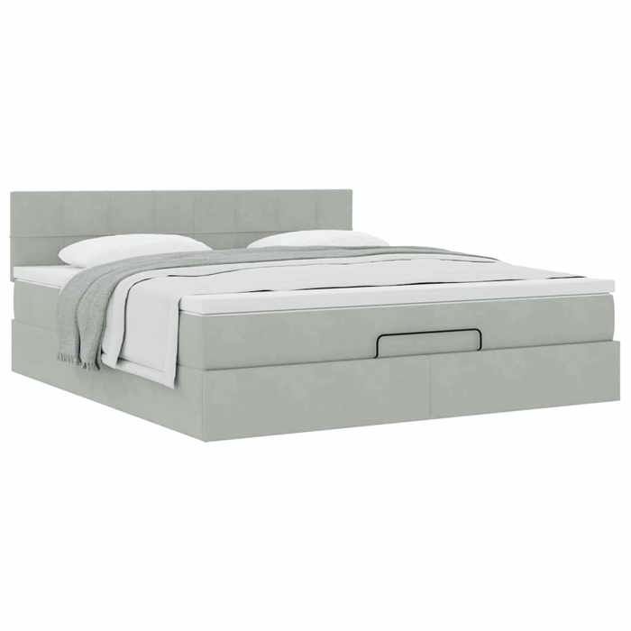 Maison Exclusive - Cadre de lit ottoman avec matelas gris clair 160x200 cm velours