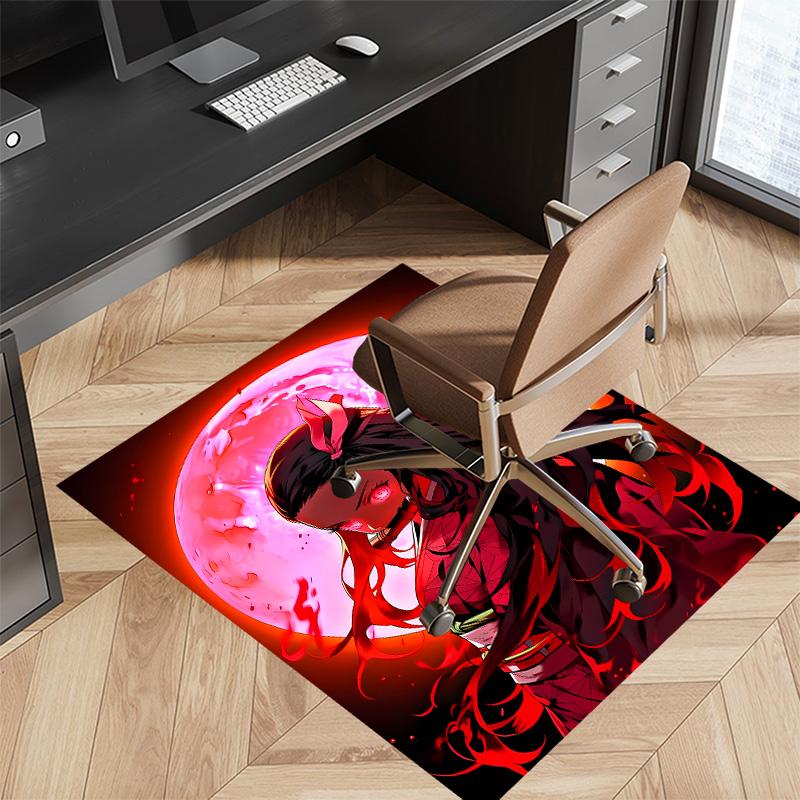 Demon Slayer Nezuko Printed Absorbent Washable Carpet, Non-Slip Bathroom Mats, Kitchen Rugs, Yoga Mat,Living Room Entrance, Camping Picnic Rugs