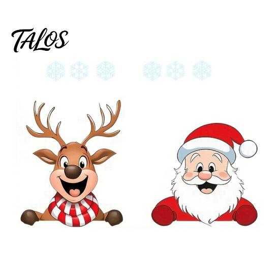 Spanish Christmas Decor Theme Static Sticker, Reusable Decorative Window Decals, Removable Transparent PVC Stickers Waterproof for Holiday Home