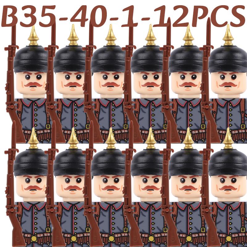 Soldatini Militari WW1 Blocchi da Costruzione Soldati Prussiani Esercito Fanteria Britannici Francesi Accessori Guerriero Mattoncini Giocattoli Ragazzi