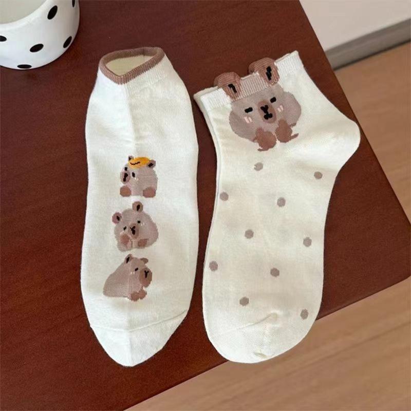 No Show Socks Cotton Low Cut Socks Funny Novelty Socks Anime Short Socks Fun Ankle Socks for Women Girls Capybara Socks