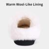 Fashion Crestar Women's Fuzzy House Slippers Winter Warm Comfy Wool-Like Lined Chenille Slippers Indoor Cozy Memory Foam Cotton Shoes