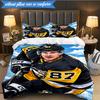 3PCS Pittsburgh Hockey Player Crosby Bedding Set,Including 1pc Duvet Cover And 2pcs Pillowcases Perfect for Bedroom, Dormitory, Fan Christmas gift