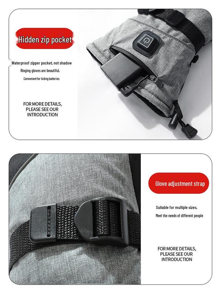 Smart Electric Heated Gloves with Large Battery for Winter Cycling and Skiing - Full Back and Finger Heating