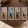 Seasonal Cat Cross Stitch Bookmark with Tassel Handmade Needlepoint Reading Accessory for Book Lovers and Craft Enthusiasts