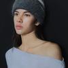 Her STRIPE ANGORA BEANIE / GREY