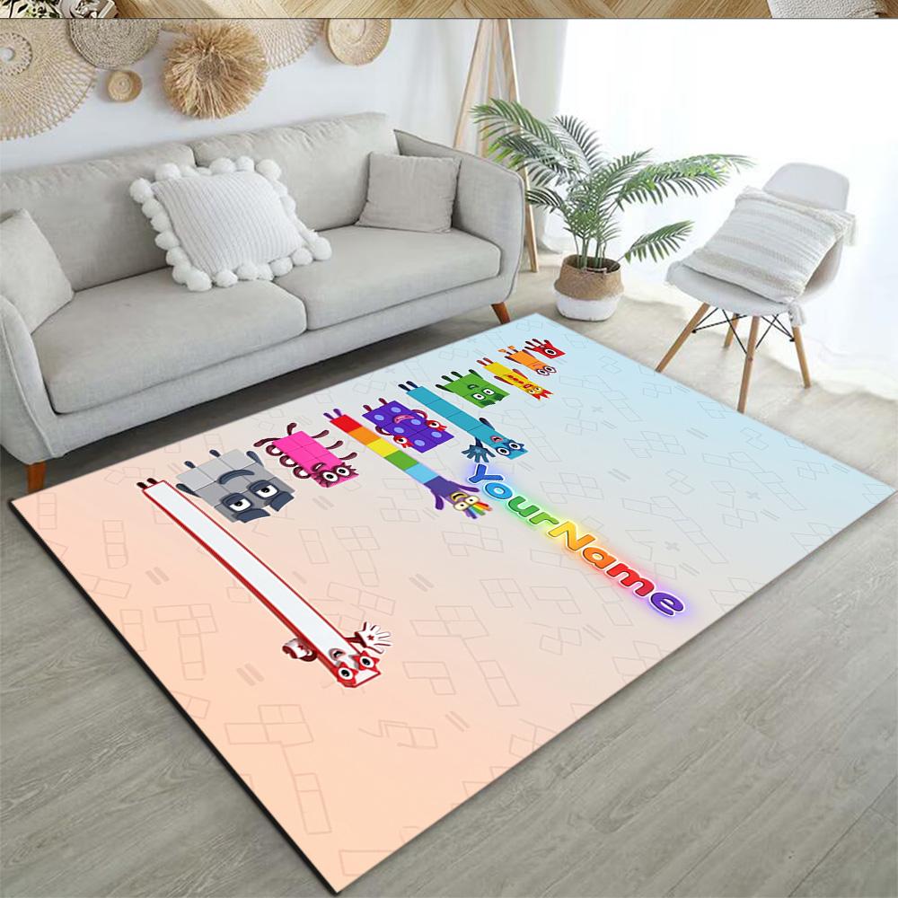 Numberblocks Customizable Name Floor Mat Design for Decorate room Kitchen Balcony Study room Antislip Carpet Office home decor