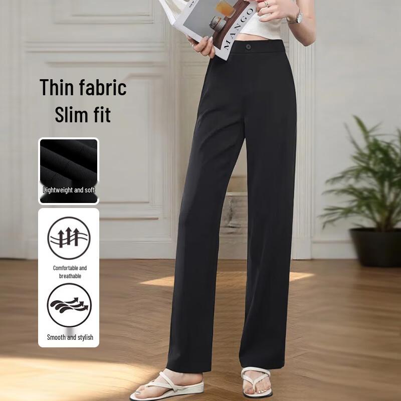 Troloman Damen Sommer Slim Fit Straight Leg Anzughose