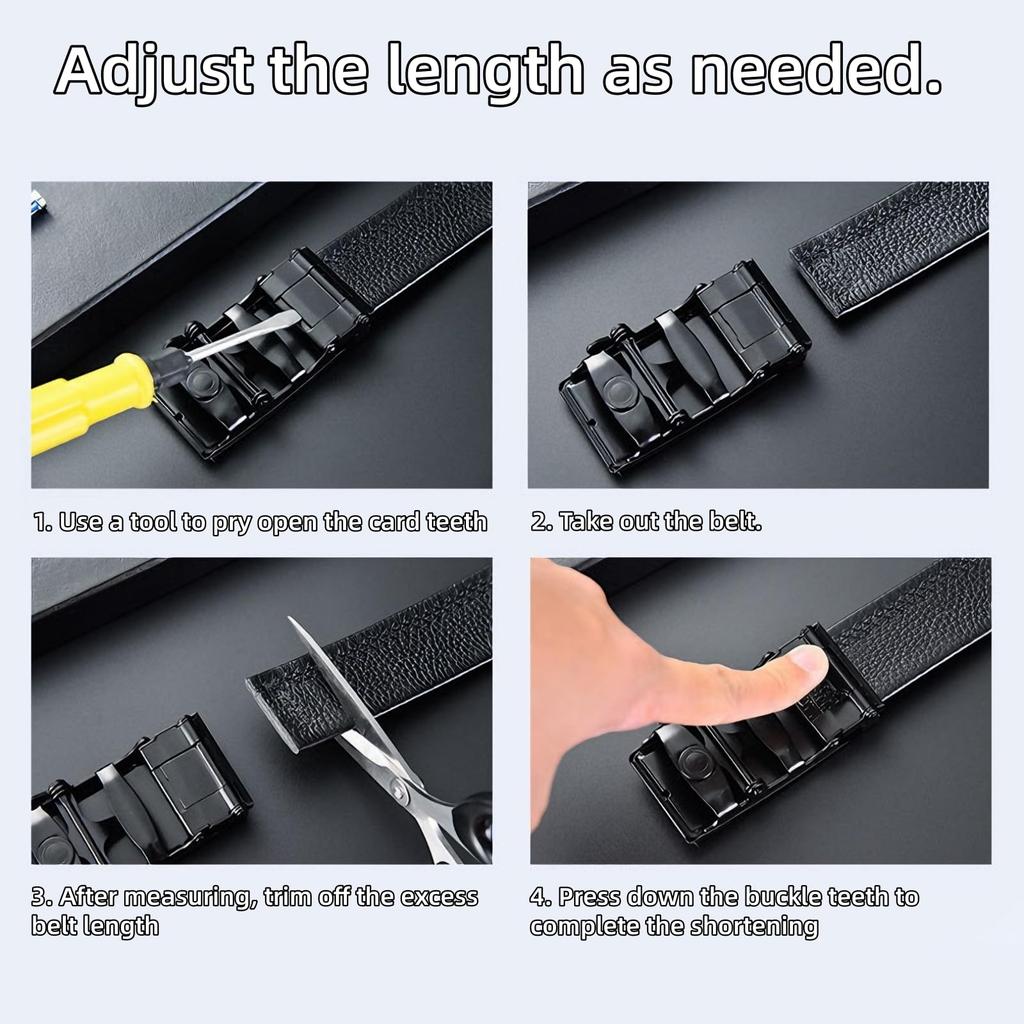 [Boobeen] Men's Ratchet Belt, Leather Belt for Men, Adjustable Cut, Perfect for Everyday UseOutdoorBusiness