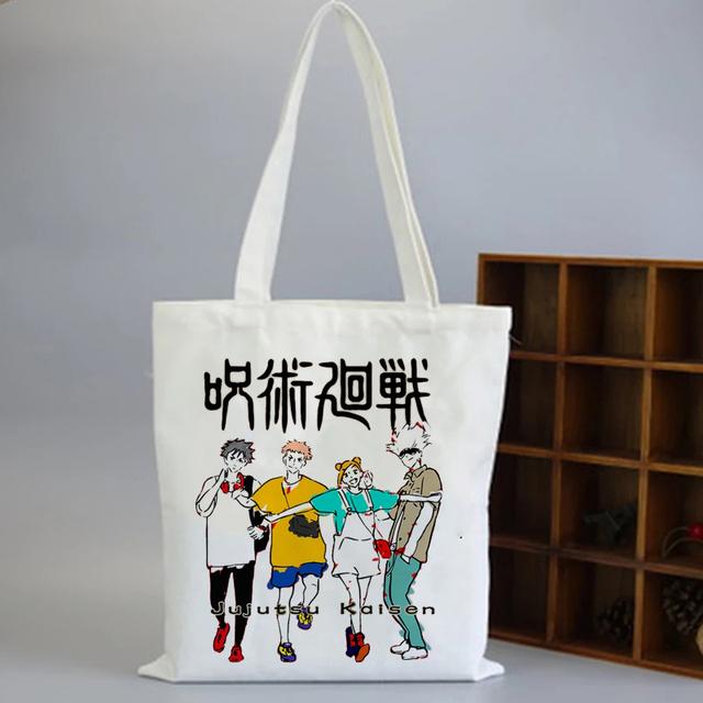 Jujutsu Kaisen Mönstertryck axelväska Dam 2021 Shopper Anime Clutchväska Damväskor Märke Y2k-väska Ulzzang Damväska