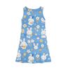 Girl Summer Dress Sleeveless Easter Printed Color Casual Dress