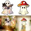 Cartoon Halloween Ghostly 2D Flat Acrylic Wall Decors Light Hanging Craft Ornament For Home Office School Decoration