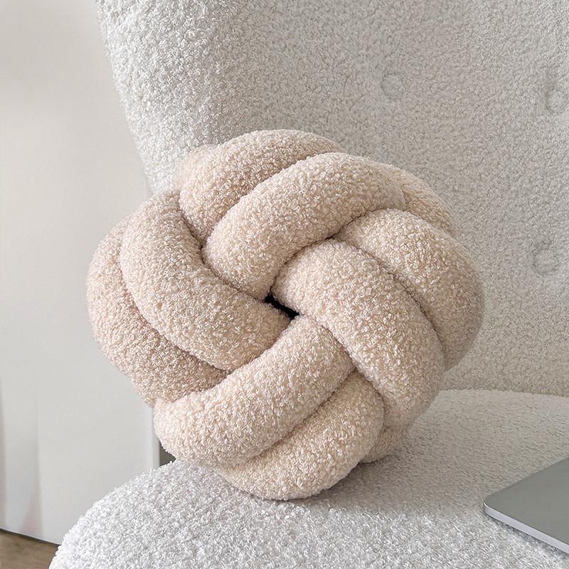 Modern Minimalist Sphere Pillow With Teddy Fleece Cover For Lounge And Sofa Decor