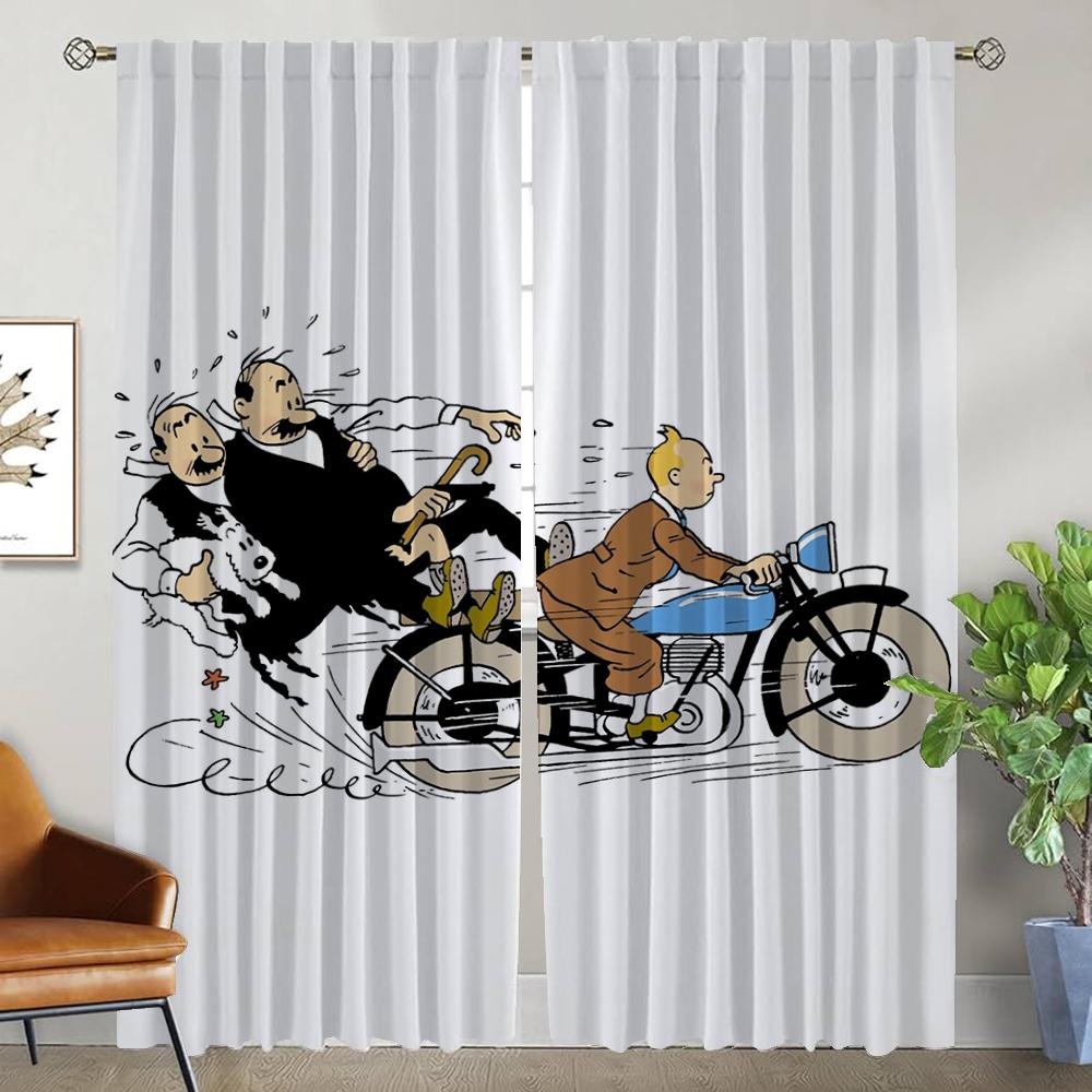 Tin-tines Blackout Curtain for Room 2 Panel Elegant Room Curtains Partition Shades Home Interior Curtains Halloween Decoration