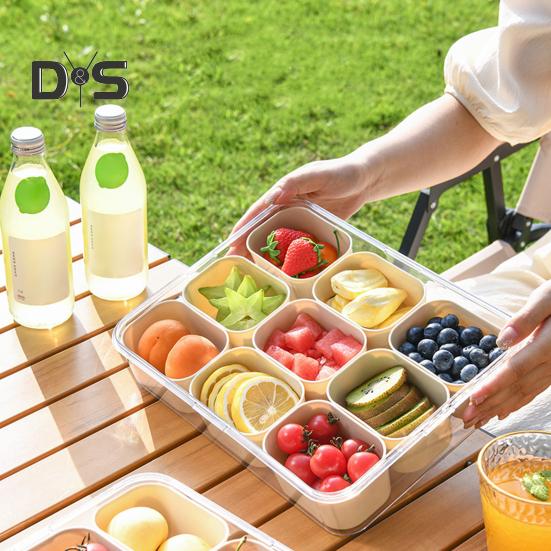 Snack Box with 8 Compartments Space-Saving Snack Plate for Sweets Nuts Fruit Storage Snack Tray Versatile Snack Organizer