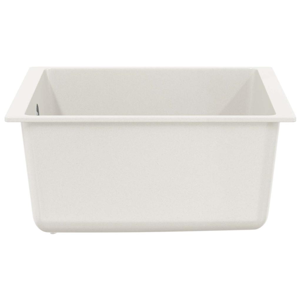 White Kitchen Sink 430 X 460 Mm Made of 80percent Quartz and 20percent Resin