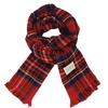 Festive Korean-Style Red Plaid Neck Warmer Scarf for Couples