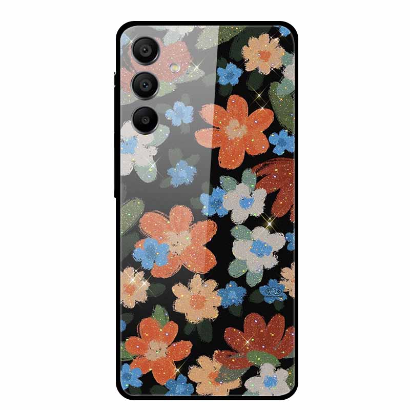 For Samsung Galaxy A16 Case Hard Tempered Glass Cover Colourful Back Shield Bumper for Samsung A 16 5G SM-A166B Protector Funda