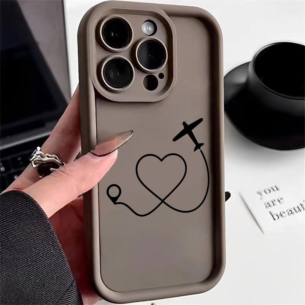 N68 Airplane flight trajectory art Soft Angel Eyes Phone Cases for Samsung A54 A34 A14 S23 S24 Ultra S20 FE Xiaomi Redmi Note 13 12C Shockproof Cover