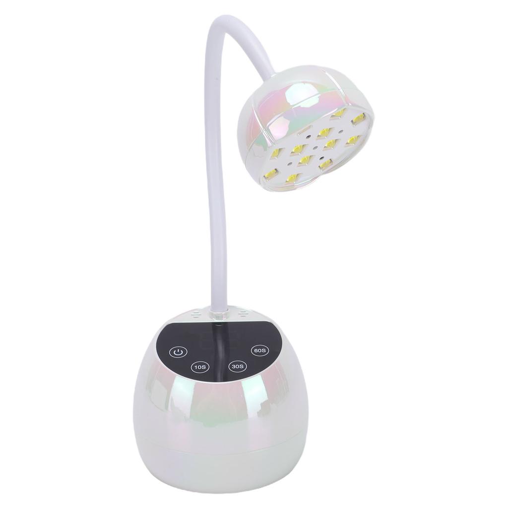 36W Gooseneck Nail Light Rechargeable Quick Drying Cordless LED Nail Lamp Manicure Dryer for Gel Polish White