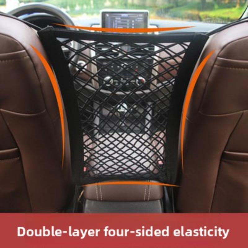 Filet de rangement universel double couche pour sièges de voiture, Filet de rangement suspendu isolant monté sur véhicule