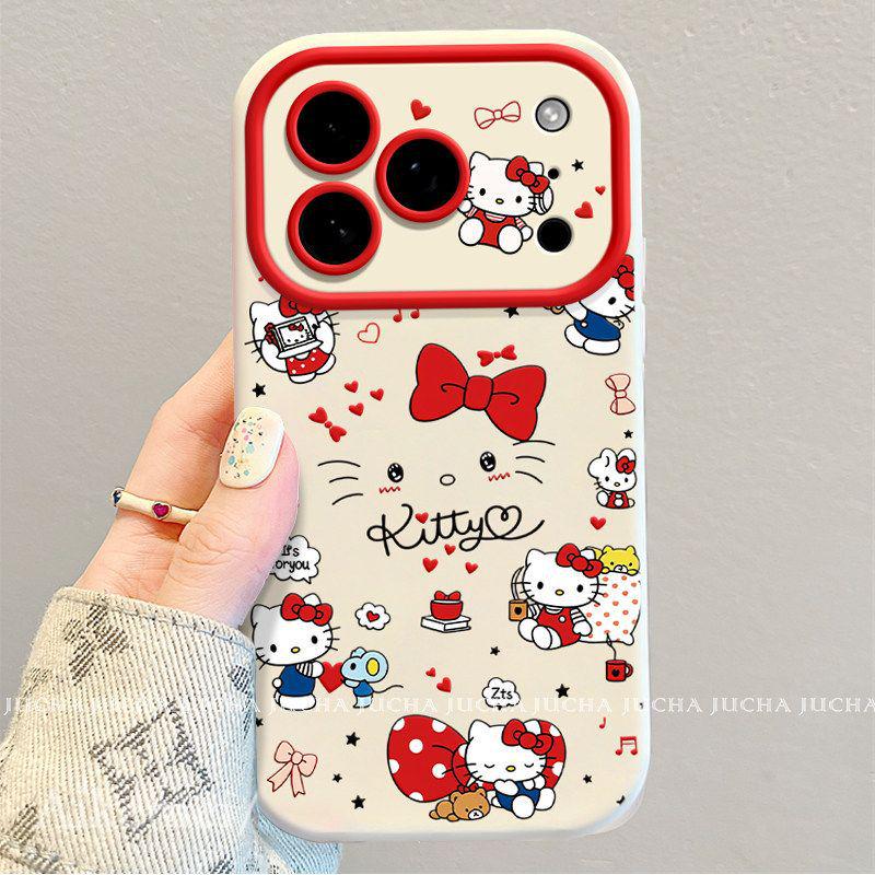 

iPhone17 Pro Case 2026 New Year Style: Apple 16 Silicone Heart Bow Cat Design, Full Coverage 17 Pro