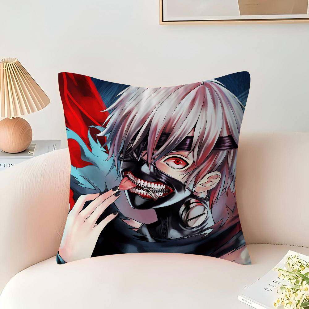 T-Tokyo G-Ghoul Anime Decorative Room Aesthetics Pillow Case Home Decor Bedroom Sofa Bed Couch Pillow Cover 45x45