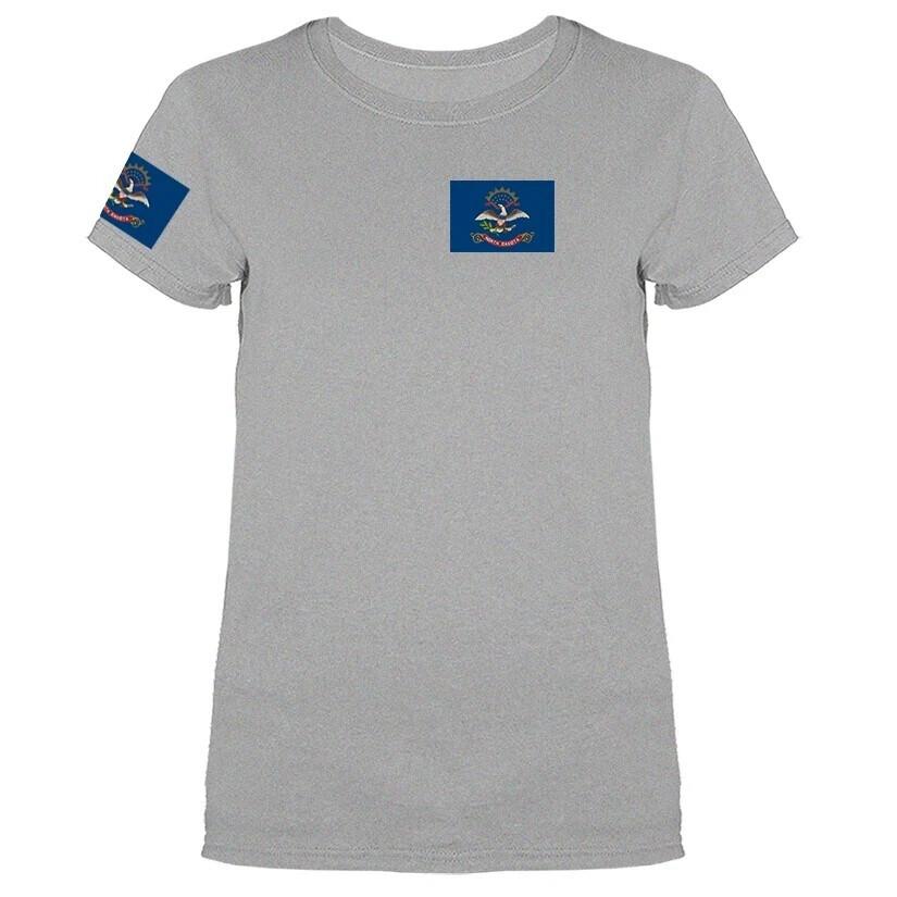 State of North Dakota Flag Crest Women s T-shirt Unisex T-Shirt XXXXL