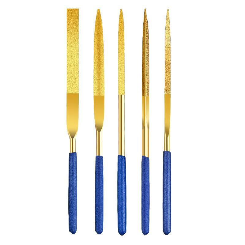 Diamantfeilen mit Titanbeschichtung, Legierungsraspel-Set für Metall- & Jadeschleifen