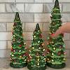 Set of 3 Green Ceramic Christmas Trees Christmas Tree Ornaments
