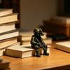 Mini Tactical Soldier Figurine, Realistic Sitting Sniper Resin Statue Model, Armed Special Forces Collectible Sculpture Decoration