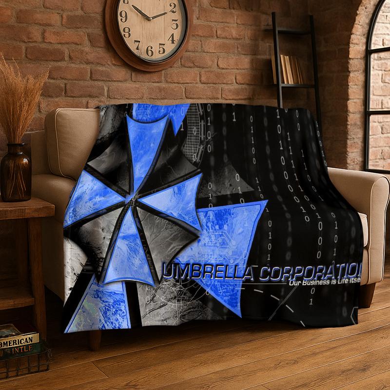 3D R-Resident Evil Leon Game Cartoon Flannel Blanket Soft Warm Throw Blanket for Bedroom Living Room Bed Travel Camping Picnic