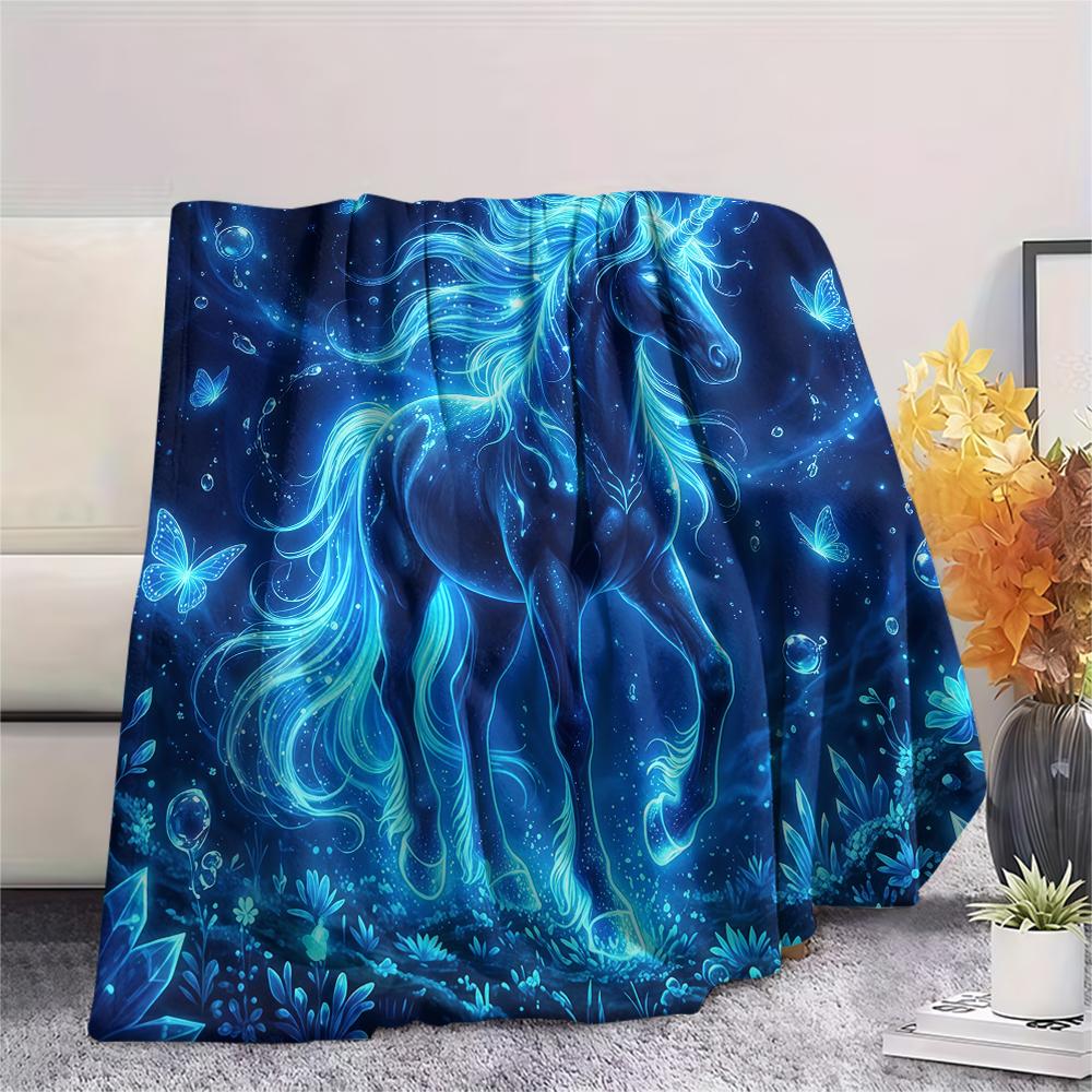 Blue Rose Animal Print Flannel Blanket,High quality Comfortable for All Seasons,Home Decor,Warmth and Comfort,Perfect for Christmas Gifts