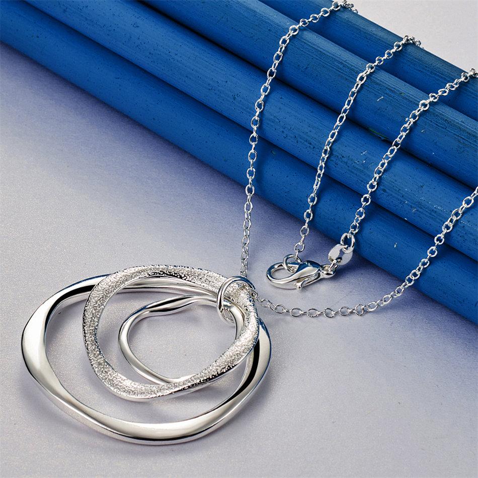 

925 sterling silver 16-30 inch exquisite circular pendant necklace for women s fashionable wedding jewelry gifts 40cm