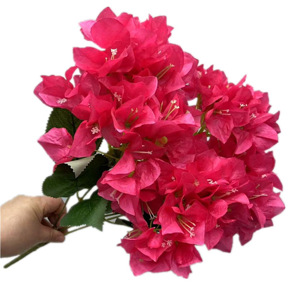 One Silk Bougainvillea Bouquet Flower for Wedding Floral Decoration Five Forks Artificial Bougainvillea Spectabilis Tree Branch